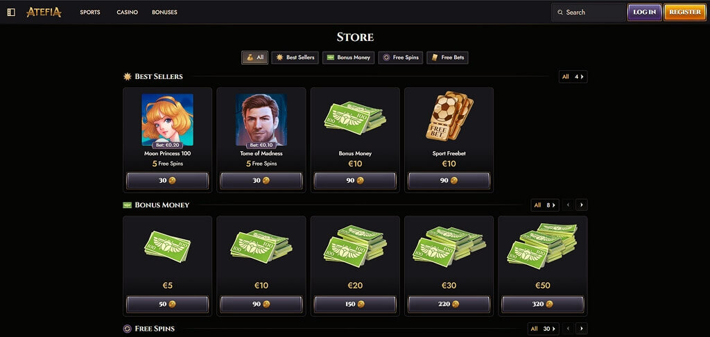 Atefia Casino Bonus Shop
