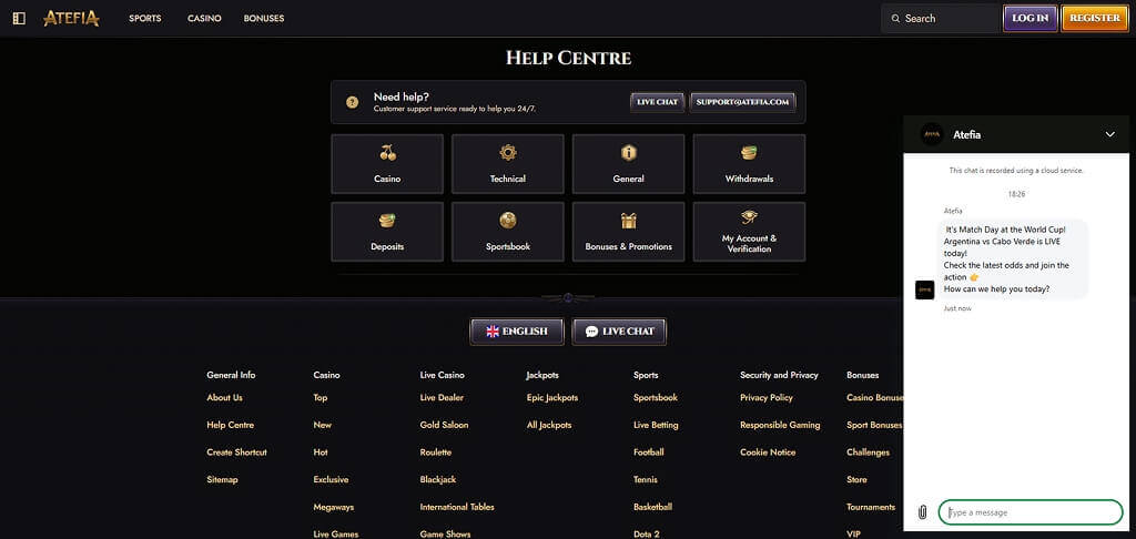 Atefia Casino Conact Us