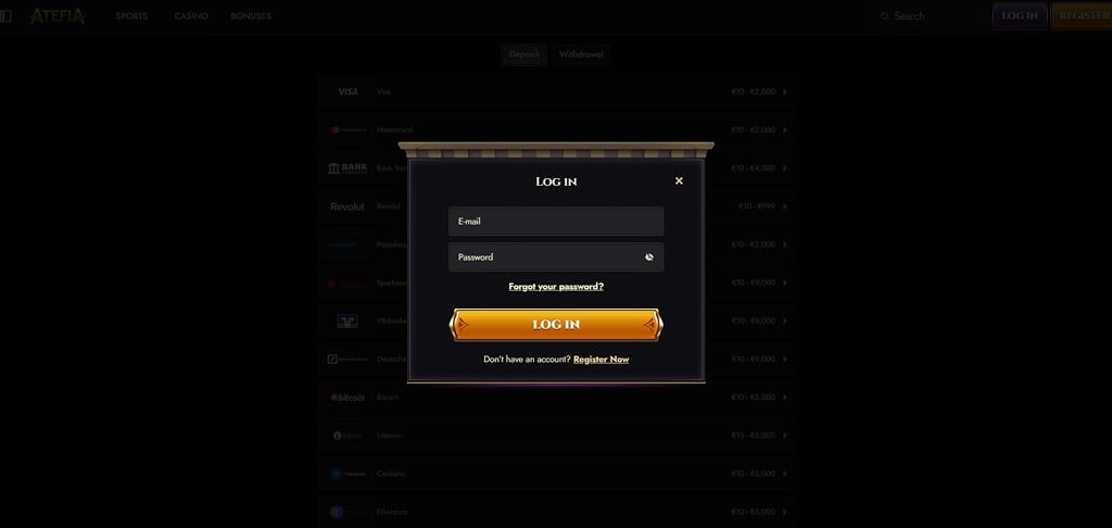 Atefia Casino Login